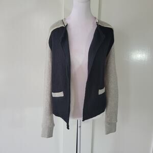 Drew Size S Chunky Knit Open Front Moto Jacket Cardigan Colorblock Anthropologie